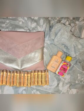 Burts Bees Chai Chapstick Lot, Hempz Lotion, Sanitizer Holder